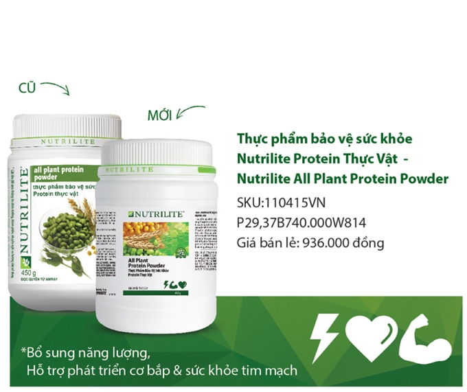 Nutrilite All Plant Protein Powder Amway Mẫu Mới