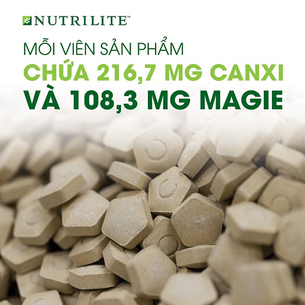 Thành phần Canxi Amway Nutrilite Calcium Canxi & Magie