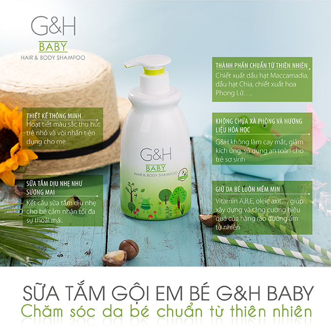 Sữa Tắm và Gội Em Bé G&H Baby Hair & Body Shampoo (400ml)